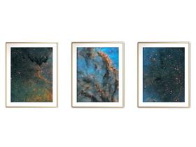 Quadro arte canvas 45x96 universo colorido mod 72