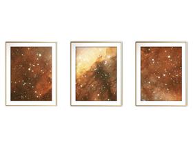 Quadro arte canvas 55x110 universo colorido mod 157