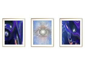 Quadro arte canvas 55x110 universo colorido mod 217