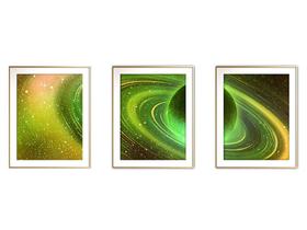 Quadro arte canvas 55x110 universo colorido mod 27