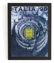 Quadro Arte Cartaz Copa Do Mundo 1990 Italia 44x32cm