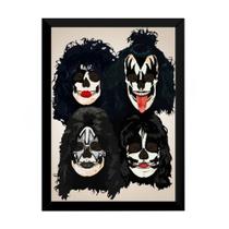 Quadro Arte Caveiras Banda Kiss 42x29cm Quadro Arte Caveiras Banda Kiss 42x29cm