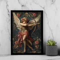 Quadro Arte Clássica Sacra Anjo Cupido 45x34cm - com vidro Quadro Arte Clássica Sacra Anjo Cupido 45x34cm - com vidro