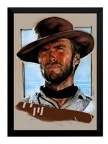 Quadro Arte Clint Eastwood Poster Moldurado