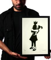Quadro Arte Contemporanea Banksy Arte Menina Bomba
