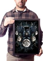 Quadro Arte Corvo Fases Lua Misticismo Wicca Quadro Arte Corvo Fases Lua Misticismo Wicca