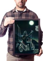 Quadro Arte David Mann Motociclista Moto Custom Decoração