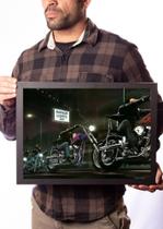 Quadro Arte David Mann Motociclistas Noite Bares