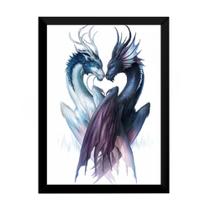 Quadro Arte Decoração Dragões Yn Yang 42x29cm Quadro Arte Decoração Dragões Yn Yang 42x29cm