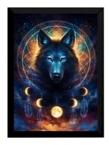 Quadro Arte Decoração Filtro Dos Sonhos Lobo Noturno 42x29cm