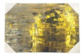 Quadro Arte Fundo Amarelo - Pintado Á Mão 16x24 Gallery Wrap