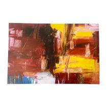 Quadro Arte Fundo Vermelho - Pintado Á Mão 16x24 Gallery Wrap