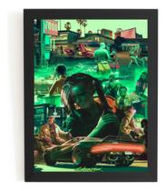 Quadro Arte Game Cyberpunk 2077 Poster Moldurado