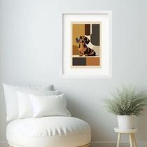 Quadro Arte Geométrica Dachshund- 60X48Cm Quadro Arte Geométrica Dachshund- 60X48Cm