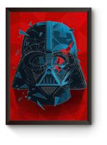 Quadro Arte Geométrica Darth Vader Poster Moldurado