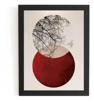 Quadro Arte Geometrica Lua E Sol Eclipse Carmim 44x32cm