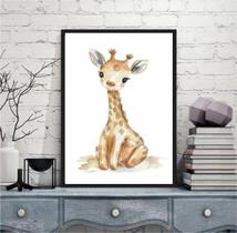 Quadro Arte Infantil Girafinha 33X24Cm - Com Vidro