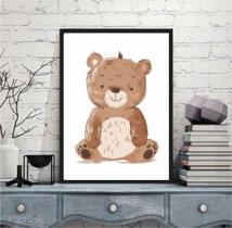 Quadro Arte Infantil Ursinho 24x18cm - com vidro