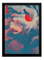 Quadro Arte Japonesa Contemporanea Decoração 42x29cm