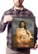 Quadro Arte Jesus Está Em Todos Lugares Cristo Com Ovelha