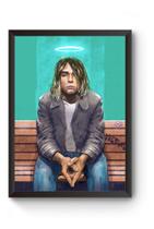 Quadro Arte Kurt Cobain Poster Moldurado
