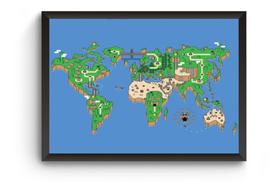 Quadro Arte Mapa Super Mario World Poster Quadro Arte Mapa Super Mario World Poster