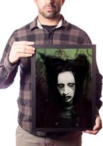 Quadro Arte Marilyn Manson Pôster Moldurado