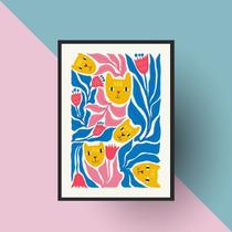 Quadro Arte Matisse Gatos 24x18cm