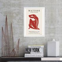 Quadro Arte Matisse Mulher - Vermelho 33x24cm