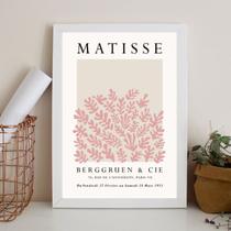Quadro Arte Matisse Rosa e Cinza 45x34cm - com vidro