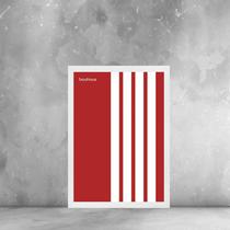 Quadro Arte Minimalista Bauhaus Vermelho - Listras 24x18cm Quadro Arte Minimalista Bauhaus Vermelho - Listras 24x18cm