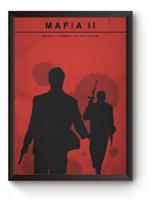Quadro Arte Minimalista Game Mafia 2 Poster Moldurado