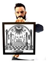 Quadro Arte Minimalista Templo Maçonico E Seu Segredo 33x33 Quadro Arte Minimalista Templo Maçonico E Seu Segredo 33x33