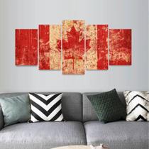 Quadro Arte Mosaico Bandeira Canadá Decorativo