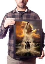 Quadro Arte Motociclista Lobos Moto Clube Decoração