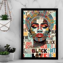 Quadro Arte Mulher - Black Love 24X18Cm - Com Vidro