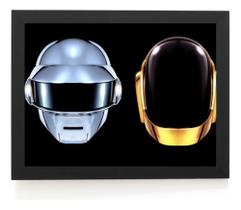 Quadro Arte Musica Daft Punk Poster Com Moldura
