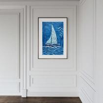 Quadro Arte Nautica Naif Barco - 60X48Cm