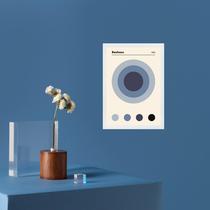 Quadro Arte Olho Bauhaus Tons de Azul 33x24cm Quadro Arte Olho Bauhaus Tons de Azul 33x24cm