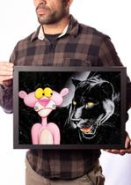 Quadro Arte Pantera X Pantera Rosa Decoração