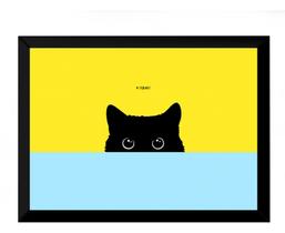 Quadro Arte Pop Gato Curioso 44x32cm Quadro Arte Pop Gato Curioso 44x32cm