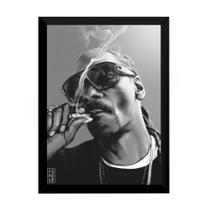 Quadro Arte Rap Master Snoopy Dog Desenhado Hiphop 42x29 Cm