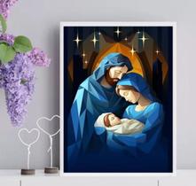 Quadro Arte Sagrada Família Moderna 45X34Cm - Com Vidro Quadro Arte Sagrada Família Moderna 45X34Cm - Com Vidro