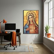 Quadro Arte Sagrado Coração De Maria - 70x50cm