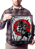 Quadro Arte Samurai A Cavalo Japão Sol Vermelho Quadro Arte Samurai A Cavalo Japão Sol Vermelho