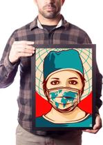 Quadro Arte Shepard Fairey Médicos Herois Poster Moldurado