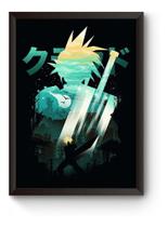 Quadro Arte Simplista Final Fantasy 7 Poster Moldurado