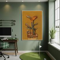 Quadro Arte Tacos De Golfe 70x50cm Mold Branca