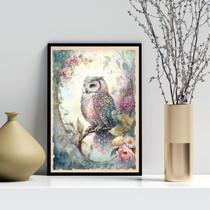 Quadro Arte Vintage Coruja 45x34cm - com vidro Quadro Arte Vintage Coruja 45x34cm - com vidro