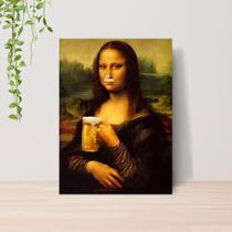 Quadro Artes Clássicas Engraçadas Monalisa A4 Placa MDF 18